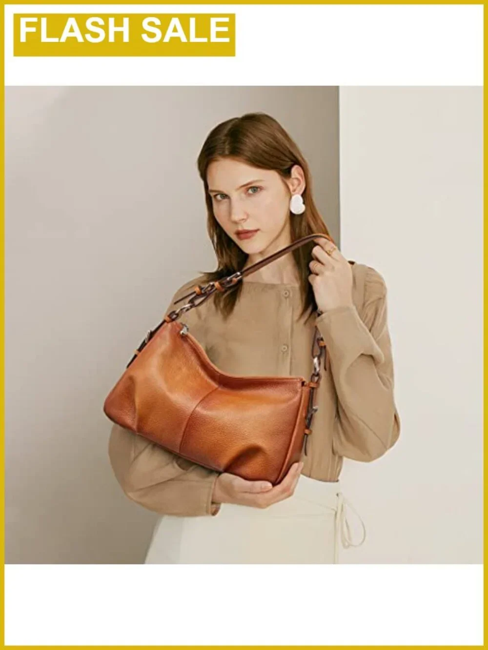 Hobo Leather Shoulder Bag Women Top Handle Purse Large